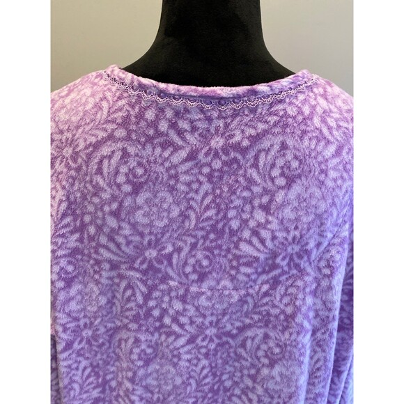 Women’s Pajama Gown Fleece Purple Size ? XL Oversized Relaxed Fit Comfortable - Picture 6 of 10